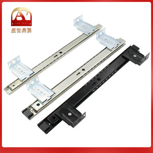 Prosperous Age And Noble Two Section Silent <b>Slide</b> Rails 27mm Wide For Furniture <b>Drawers</b> Cold Rolled Steel Black Plating - Product Image 5