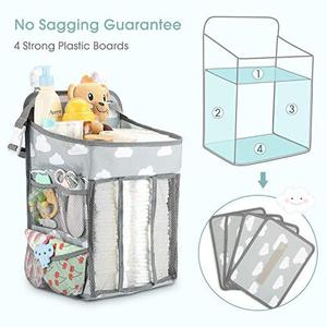 Sac de rangement suspendu grande capacité pour bébé, sac de rangement pour couches à accrocher au lit, sacs de rangement suspendus pour vêtements, sac de rangement en tissu Oxford pour trier les vêtements - Product Image 5