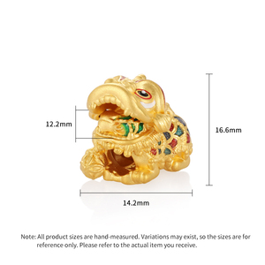 Accesorio de León con cuentas de oro macizo de 24 quilates para pulseras, accesorios y componentes de joyería Happy Lion de 1,7g de gama alta - Product Image 4