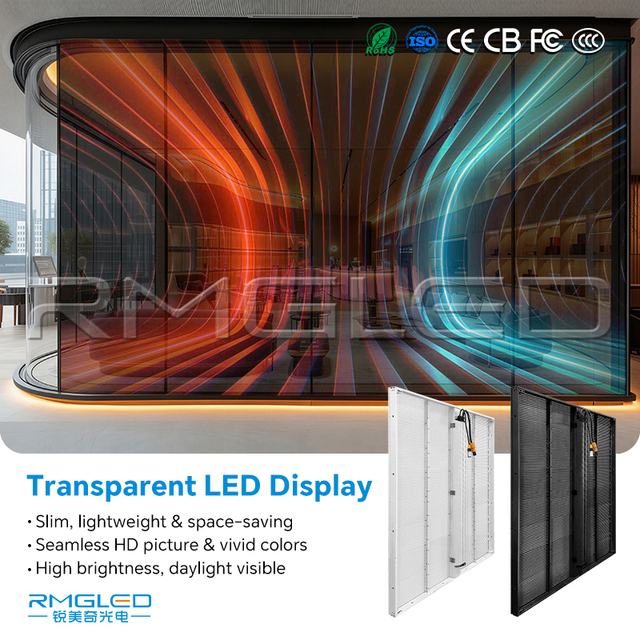 Indoor Glass Window Outdoor Transparent Led Film Display Transparent Panels Led Strip Mesh Display Screen