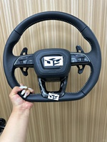 Volant en carbone semi-perforé avec bouton de démarrage R8 et sélecteur de mode de conduite pour Audi A3 A4 A5 A6 C7 C8 Q3 Q5 Q7 4L SQ5 SQ8 TTRS