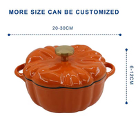 Casserole en fonte émaillée en forme de citrouille, best-seller transfrontalier, compatible lave-vaisselle, écologique, style américain, en métal