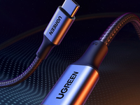 Kabel Data Nylon Tipe-C Double Head US316 PD100W/88W 5A Pengisian Cepat untuk Tablet & Laptop, Dapat Digunakan di Mobil