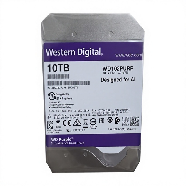 WD101PURP Purple 10TB Hard Drives for NVR Surveillances 3.5in