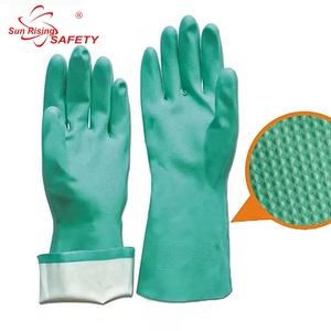 Guantes Resistentes a Químicos SRsafety, Guantes de Nitrilo Verdes para Pesca, Guantes para Trabajos Domésticos - Product Image 1