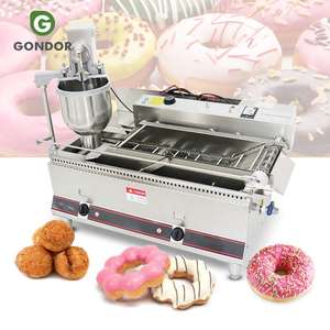 Máquina semiautomática a gas para hacer y freír donas, de 1, 2, 3, 6 filas, 9.5L de largo, para mini snacks fritos - Product Image 1