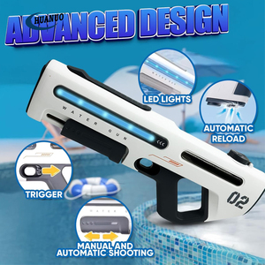 Pistola de Agua Grande, Manual, Automática y Eléctrica, Color Gris Plateado, Juguete de Piscina para Niños y Adultos, Novedad de Verano - Product Image 4