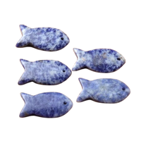 Petit pendentif poisson fait à la main perles breloque améthyste oeil de tigre naturel avec plaqué or Style de sculpture classique pour la fabrication de bijoux