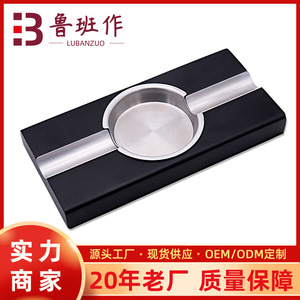 Stainless Steel <b>Ashtray</b> With Wood Base Minimalist Design For Home Office Use Cigar <b>Ashtray</b> Bulk Size - Product Image 5