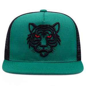 Gorra de béisbol estructurada con logotipo de <span class=keywords><strong>tigre</strong></span> bordado personalizado original, gorra Snapback estilo Hip Hop 3D con tela de malla común - Product Image 1