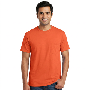2025 T-shirts for <b>Men</b> Made in Pakistan Summer Cotton T Shirt <b>Men</b> Orange Solid Color Simple Round Neck <b>Stretch</b> t Shirt for <b>Men</b> - Product Image 1