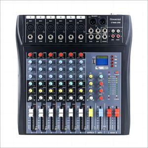 Nouvelle table de mixage audio numérique professionnelle 6 canaux 99 effets avec 2 ports USB et alimentation fantôme 48V, double voix pour le chant - Product Image 1