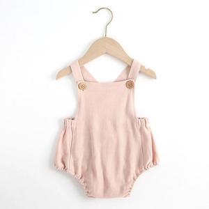 Ensembles de vêtements pour bébés en coton et lin 100% pour nouveau-nés, barboteuse d'été à boutons pour filles et garçons - Product Image 2