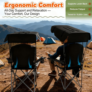 <span class=keywords><strong>Fauteuil</strong></span> pliant CE avec auvent, chaise d'extérieur multifonctionnelle avec auvent contre le soleil et la pluie, ainsi qu'un dossier et des accoudoirs ergonomiques - Product Image 4