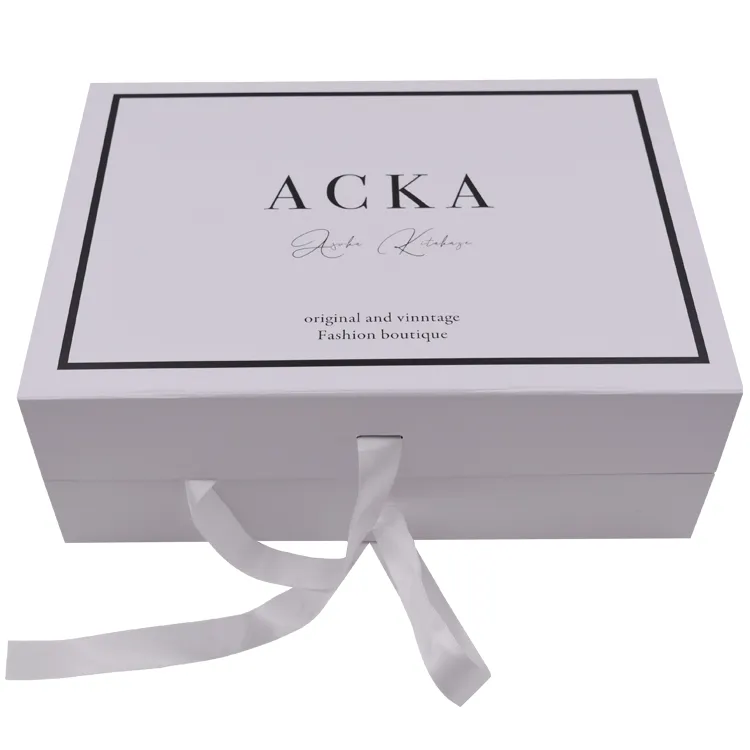 Personalizzato bianco grande magnete di cartone vestiti per bambini scatole regalo abiti donna abbigliamento di marca scatole di imballaggio per abito da sposa
