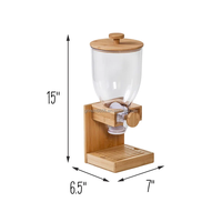 Distributeur de riz pour comptoir en bambou, distributeur de céréales, boîte de rangement de céréales pour cuisine, conteneur de riz