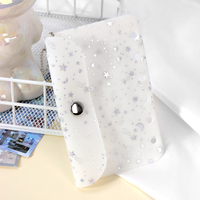 Pochettes A7 en PVC transparent pour classeur, porte-monnaie à 6 trous, pochettes laser pour classeur, fermeture à pression, porte-cartes, porte-clés, organisateur