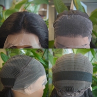 Perruque brésilienne bouclée naturelle en dentelle frontale 13*4, mélange de cheveux humains à 50 %, perruque synthétique douce et naturelle, vente en gros