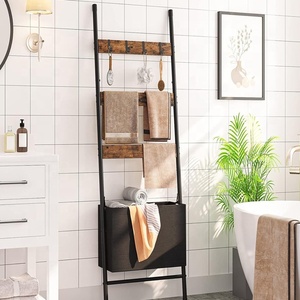 NZMAN - Toallero <span class=keywords><strong>de</strong></span> Acero Inoxidable <span class=keywords><strong>de</strong></span> 4 Niveles con Acabado Cromado, Ajustable, con Ganchos para Toallas, para Baño, Sala <span class=keywords><strong>de</strong></span> Estar, Dormitorio - Estilo Rústico - Product Image 5