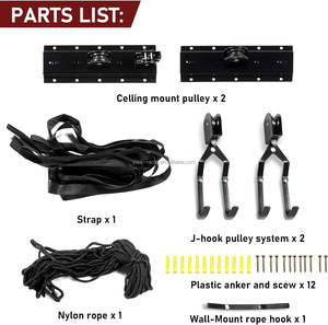 Système de poulie de plafond pour rangement de <span class=keywords><strong>garage</strong></span> Yonk, lot de 2, pour kayak, canoë, levage de marchandises, échelle, robuste, capacité de 120 lb - Product Image 5