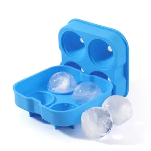 2021 Amazon Hot Custom Selling Silicone Ice Cream Molds Fancy Ice Cube Tray Silicone Sphere Ice Ball Maker For Drinking