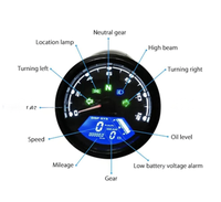Nouveau compteur de vitesse odomètre compteur de niveau d'huile tableau de bord affichage LCD pour engrenages de moto/indicateur lumineux Instrument à cristaux liquides
