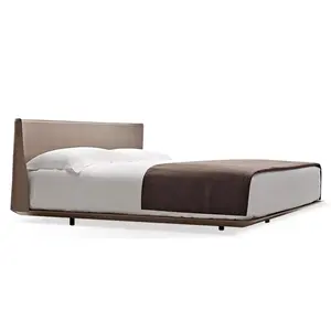 Vendita calda su misura minimalismo italiano Design camera da letto mobili camera da letto letto in pelle King Size