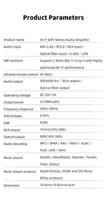 Amplificateur stéréo domestique HiFi 200W Power 2 (2.0) avec télécommande amplificateur audio Wi-Fi BT domestique <span class=keywords><strong>up2stream</strong></span> mini - Product Image 5