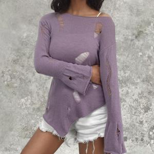 Suéter de Punto con Cuello Redondo Estilo Coreano para Mujer, Primavera y Otoño, Cintura Ajustada con Cola de Pescado - Product Image 2