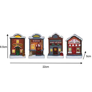 Nuova Collezione <span class=keywords><strong>di</strong></span> Mini Case Natalizie in Resina con Luci LED per Decorazioni Natalizie - Product Image 2