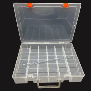 กล่องใส่ของจัดระเบียบพลาสติกใสสองชั้น48ช่องเครื่องมือเครื่องประดับและกล่องเก็บอุปกรณ์อื่นๆ