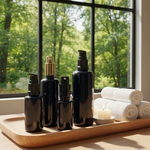 New Trend 30ml 50ml <b>Dropper</b> <b>Bottle</b> UV Coated Gold <b>Dropper</b> Cap Skincare Packaging Body Oil Glass Serum <b>Bottle</b> - Product Image 1