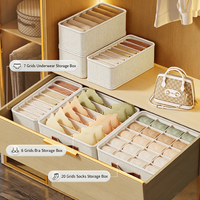 Boîtes de rangement pliables en tissu pour sous-vêtements, avec compartiments, empilables et grande capacité pour placard, armoire, tiroir