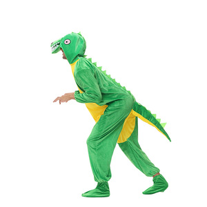 Costume de dinosaure unisexe pour adultes, tenue de jeu de rôle Tyrannosaurus Rex vert jaune, à porter en toutes saisons - Product Image 3
