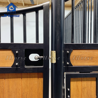 Box pour chevaux en acier galvanisé sur mesure pour panneaux solaires, couleur marron, matériau de la structure en bambou