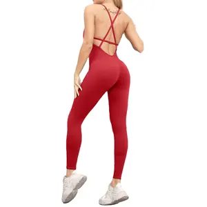 Jumpsuit Sport Women Yoga Set Bodysuit For Fitness Wear Gym Sportswear High Elastic Workout Running Clothes