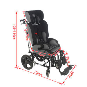 Silla de Ruedas Médica ARY MEDICAL AY958LC-C-35 con Asiento y Respaldo Ajustables, de Aluminio, para Niños con Parálisis Cerebral - Product Image 3