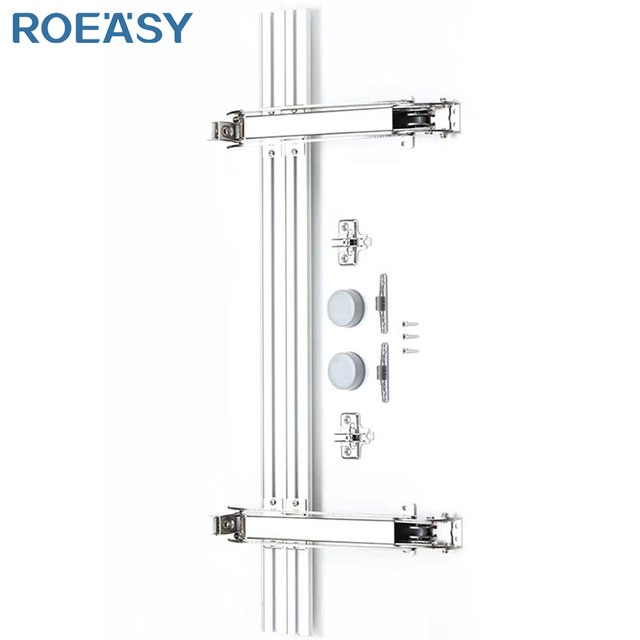 ROEASY Soft-Closing Parallel Opening Bus Sliding Door Hinges Damping Buffer Folding Door Hinges for Kitchen Cabinets