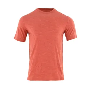 High Quality Crew Neck Short Sleeve Top Men 100% Merino Wool Fit Anti-shrink T Shirt