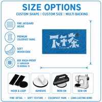 Étiquette en tissu lisse à trame fine pour maillots d'équipe, vestes de programme, marques détaillées, collections, acheteurs, producteurs