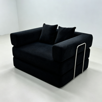 Canapé-lit 2-en-1 de style moderne, grand format King Size, compressé et extensible