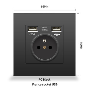 ปลั๊กไฟฝรั่งเศสแบบมีพอร์ต USB 5V 2100mA สีขาว ขนาด 86 มม. สไตล์มินิมอล รองรับ Wi-Fi กระจกนิรภัย ควบคุมผ่านแอป Smart Life - Product Image 2