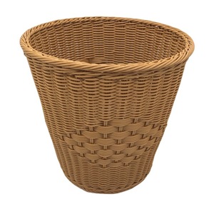 Cesto de Ropa Redondo de Plástico con Diseño de Mimbre de 36x36cm para Habitaciones de Hotel y Pensiones, para Ropa Sucia, Toallas de Baño y Toallas de Mano - Product Image 1