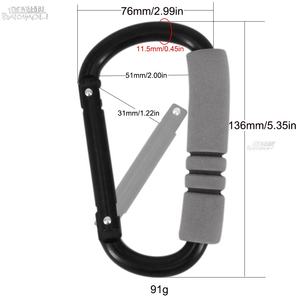 Mosquetón de esponja deportiva negro con resorte de <span class=keywords><strong>Metal</strong></span> de aleación de aluminio 12*140 en forma de D grande para minería con gancho de triciclo - Product Image 2