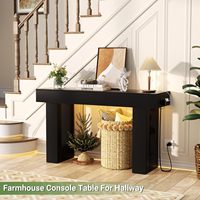 Table console extensible convertible en bois de pin massif, moderne et luxueuse, avec éclairage, écologique, pour salon