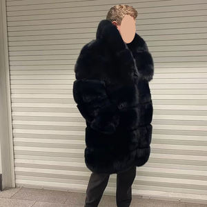 <span class=keywords><strong>Cappotto</strong></span> da <span class=keywords><strong>Uomo</strong></span> Lungo in Vera <span class=keywords><strong>Pelliccia</strong></span> di Volpe Nera all'Ingrosso OEM Fashion - Product Image 4