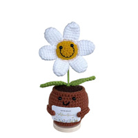 Nouvelle fleur au crochet adorable faite à la main en forme de tournesol en pot 2026 – Cadeau de remerciement, cadeaux pour la fête des Mères