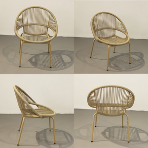 Desain baru Kursi furnitur taman punggung tinggi kursi rotan <span class=keywords><strong>PE</strong></span> kursi ruang makan untuk dijual