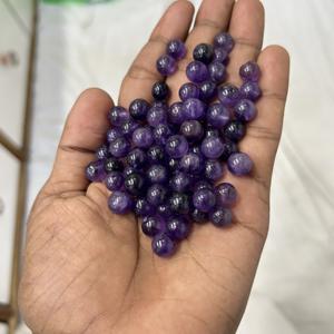 Vente en gros de perles d'améthyste naturelles rondes de 8 mm pour colliers à la mode pour les occasions de cadeaux de fiançailles de mariage - Product Image 4