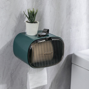 Boîte à <span class=keywords><strong>papier</strong></span> toilette murale sans perforation, étanche, avec étagère et tiroir pour rouleaux <span class=keywords><strong>de</strong></span> <span class=keywords><strong>papier</strong></span> toilette - Product Image 1